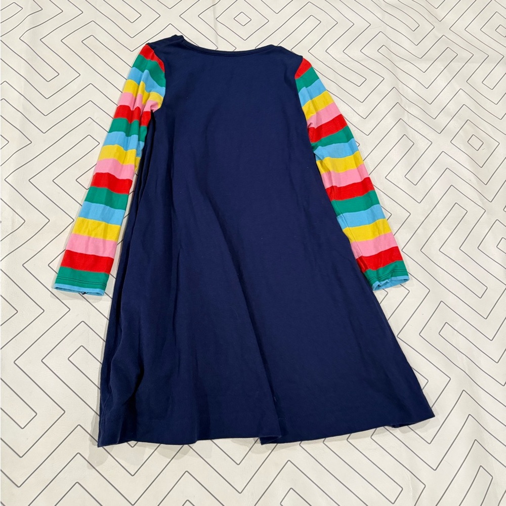 Mini Boden Navy Rainbow Unicorn Swing Dress - Picture 9 of 11